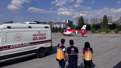 Beyin kanaması geçiren hasta için havalandı